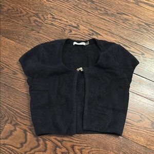 Alice + Olivia Black Textured Cardigan